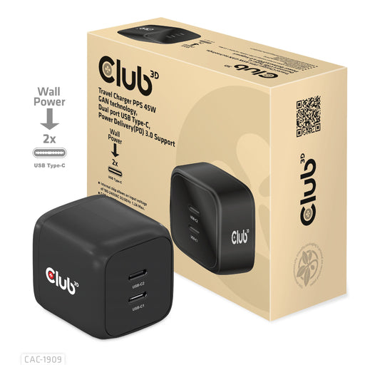 EAN 8719214472382 - CLUB3D CAC-1909EU cargador de dispositivo móvil Teléfono móvil, Portátil, Smartphone Negro Corriente alte imagen 2