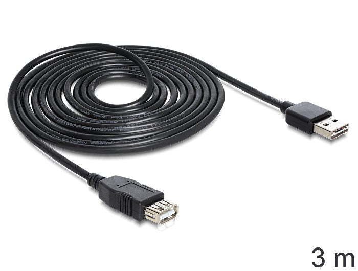 EAN 4043619833726 - DeLOCK EASY-USB 2.0-A - USB 2.0-A, 3m cable USB USB A Negro imagen 1