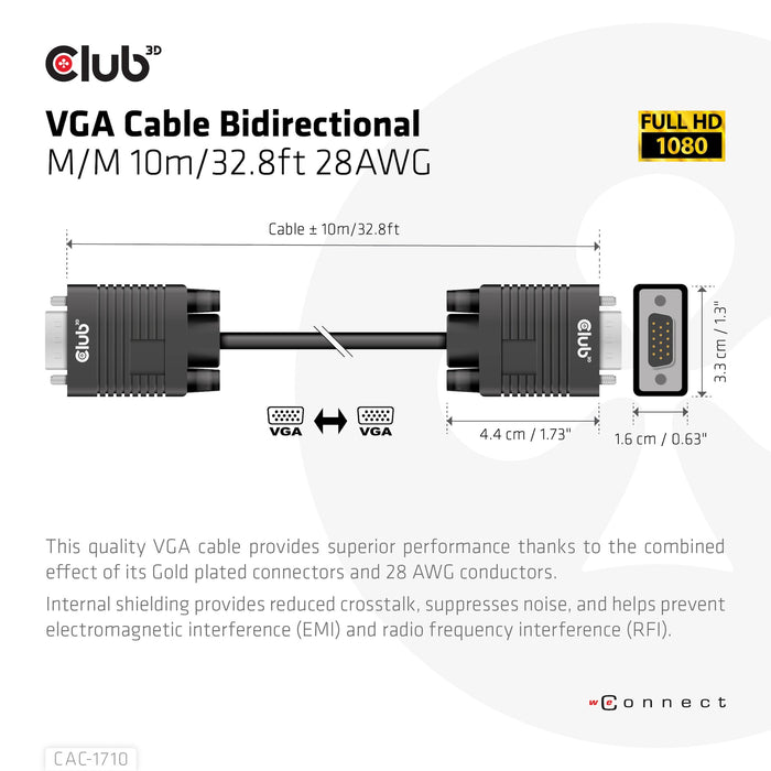 EAN 8719214472191 - CLUB3D CAC-1710 cable VGA 10 m VGA (D-Sub) Negro imagen 4