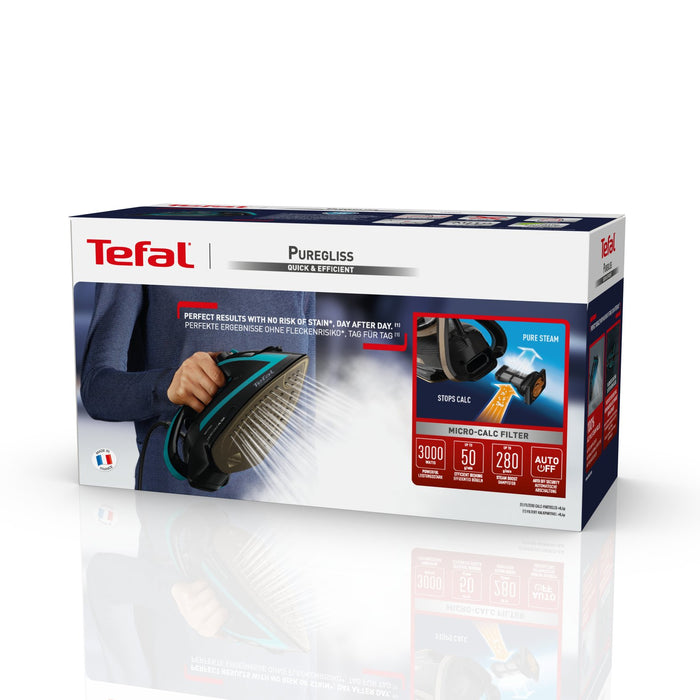 EAN 3121040086490 - Tefal Puregliss FV8066 Plancha vapor-seco Durilium AirGlide Autoclean soleplate 3000 W Negro, Azul imagen 16