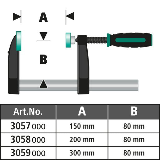 EAN 4006885305908 - wolfcraft GmbH 3059000 abrazadera Abrazadera de barra 8 cm Negro, Metálico, Turquesa imagen 8