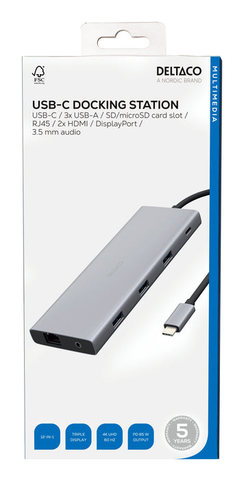 EAN 7333048060624 - Deltaco USBC-HDMI27 hub de interfaz USB Tipo C Plata imagen 6