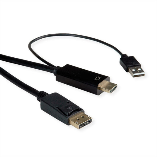 EAN 7630049619494 - ROLINE 11.04.5992 adaptador de cable de vídeo 2 m HDMI + USB DisplayPort Negro imagen 1