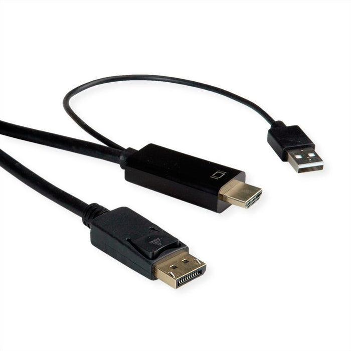 EAN 7630049619500 - ROLINE 11045993 3 m HDMI + USB Type-A DisplayPort Negro imagen 1