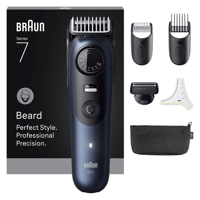EAN 7500435244909 - Braun BeardTrimmer 7 BT7520 Batería 40 2 cm Mojado y seco Negro, Azul imagen 1