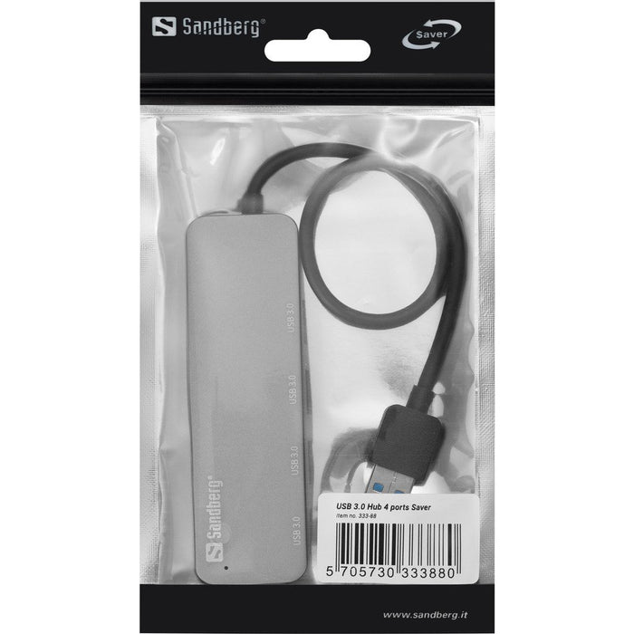 EAN 5705730333880 - Sandberg 333-88 hub de interfaz USB 3.2 Gen 1 (3.1 Gen 1) Type-A 5000 Mbit/s Plata imagen 2