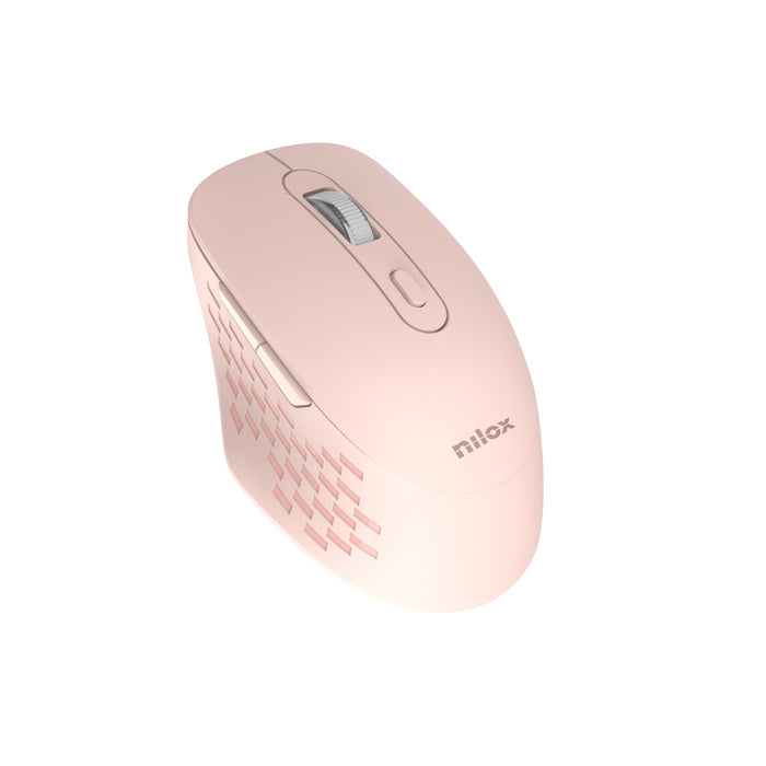 EAN 8431775136441 - Nilox RATON DUAL WIRELESS 1600 DPI ROSA ratón Oficina Bluetooth + USB Type-A Óptico imagen 5