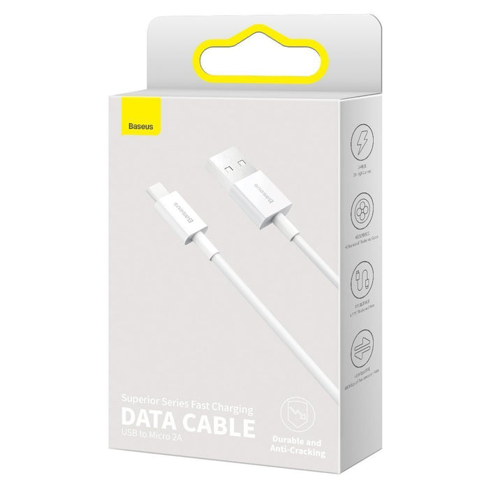 EAN 6953156208490 - Baseus CAMYS-02 cable de teléfono móvil Blanco 1 m USB A Micro-USB B imagen 3