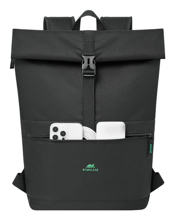 EAN 4260709015705 - Rivacase Gremio mochila City backpack Negro Poliéster, Tereftalato de polietileno reciclado (rPET) imagen 6