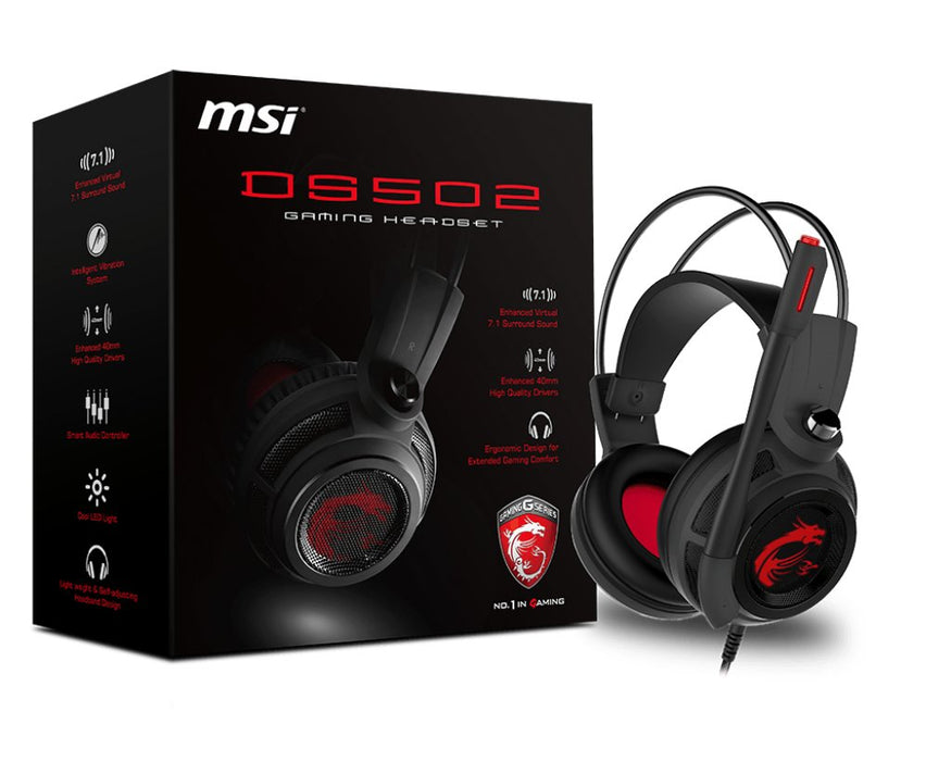 EAN 4719072606084 - MSI DS502 Auriculares Alámbrico Diadema Juego Negro, Rojo imagen 2