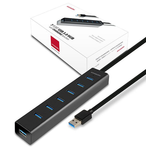 EAN 8595247903150 - Axagon HUE-SA7BP hub de interfaz USB 3.2 Gen 1 (3.1 Gen 1) Type-A 5000 Mbit/s Negro imagen 2
