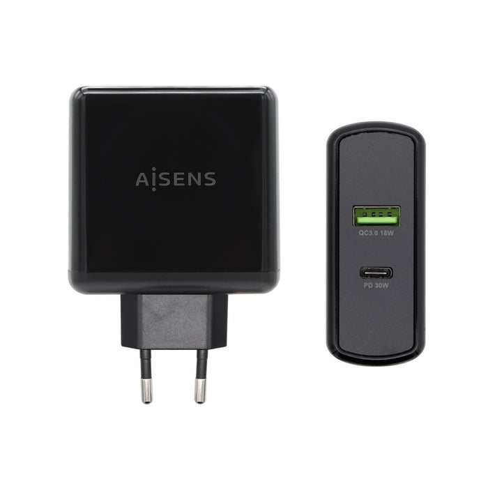 EAN 8436574706239 - AISENS ASCH-2PD30QC-BK cargador de dispositivo móvil GPS, Mando para videojuegos, MP3, MP4, Teléfono móvi imagen 1