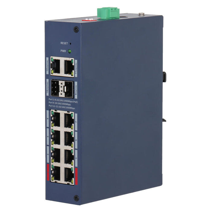 Dahua Chs4212-8gt-110 Switch Hardened Poe 8 Puertos Gigabit + 2rj45 Uplink Gigabit + 2sfp Gigabit 110w Manejable En Cloud Layer2