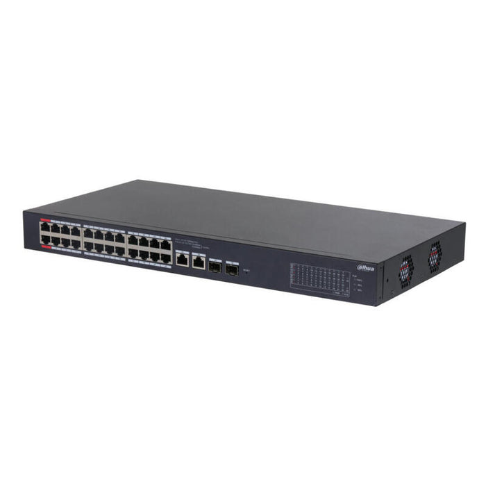 Dahua Cs4226-24et-375 Switch Poe 24 Puertos 10/100 + 2 Combo Gigabit Rj45/Sfp Uplink 375w Manejable En Cloud Layer2