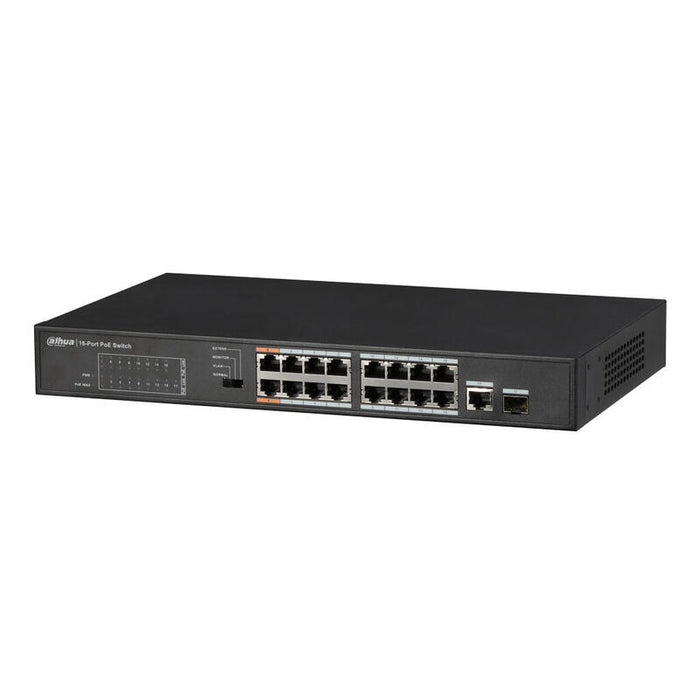 Dahua Pfs3117-16et-135 Switch Poe 16 Puertos 10/100 + 1 Combo Gigabit Rj45/Sfp Uplink 135w No_manejable Layer2