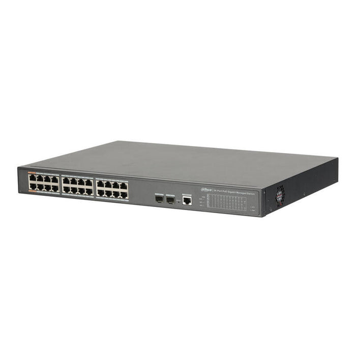 Dahua Pfs4226-24gt-360 Switch Poe 24 Puertos 10/100/1000 + 2 Uplink Gigabit Sfp 360w 802.3at Manejable Layer2