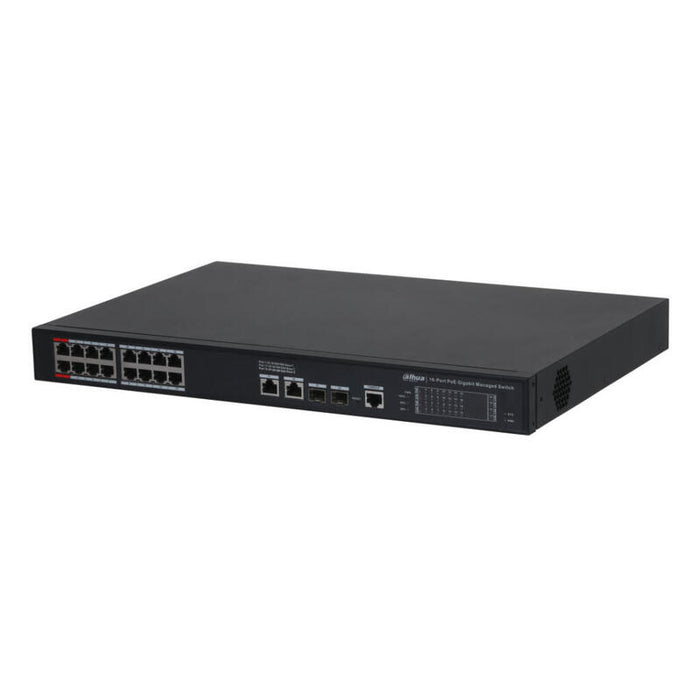 Dahua S4220-16gt-240 Switch Poe 16 Puertos Gigabit + 2 Uplink Gigabit Rj45 + 2sfp Gigabit 240w Manejable Layer2