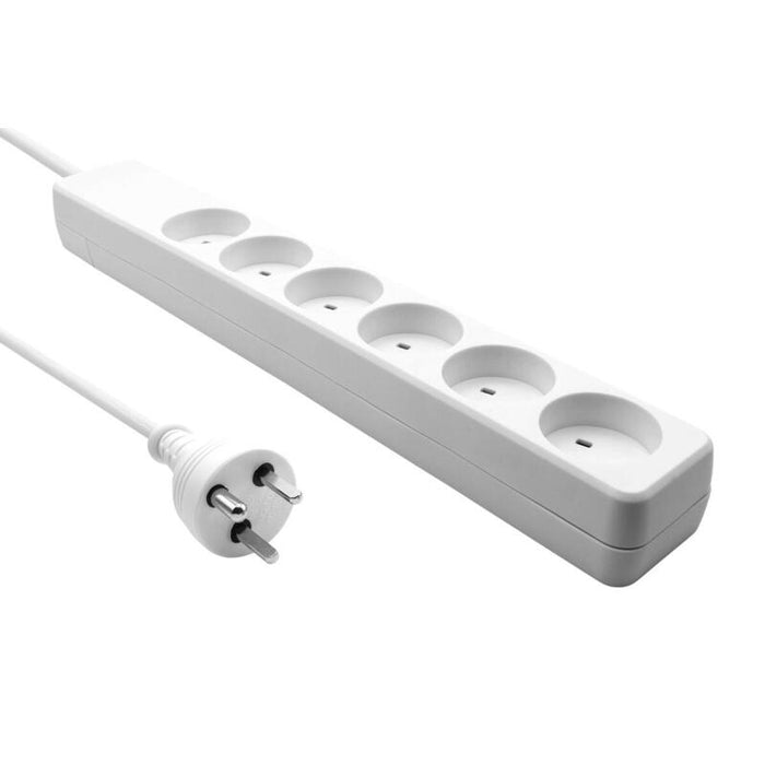 Danish It Power Strip 6-Way - 0.5m White - Warranty: 360m