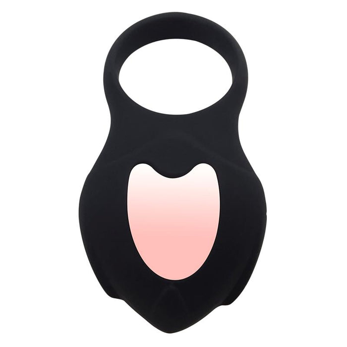 Darkblack Anillo Vibrador Con Led Control Remoto Usb Silicona