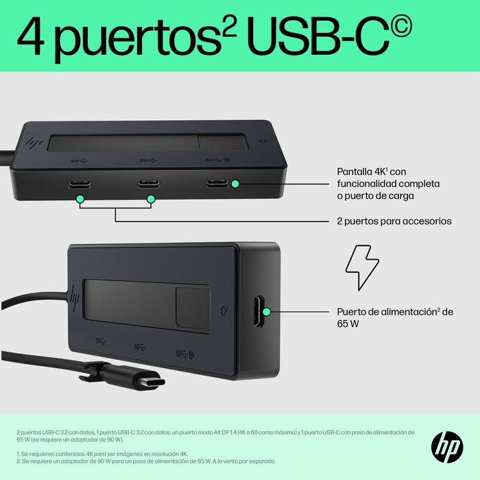 EAN 0196548906963 - HP 4K USB-C Multiport Hub USB Tipo C Negro imagen 11