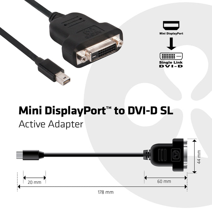 EAN 8717249408826 - CLUB3D Mini DisplayPort to DVI-D Active Adapter Cable imagen 2
