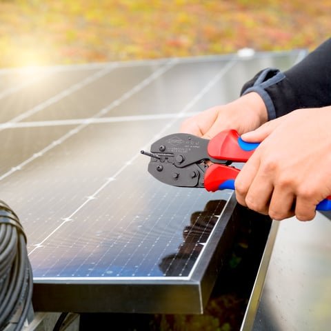 EAN 4003773092117 - Knipex 97 52 42 crimpadora Herramienta para prensar Azul, Rojo imagen 5