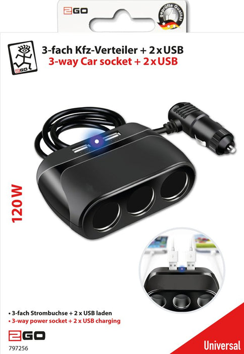 EAN 4010425972567 - 2GO 797256 cargador de dispositivo móvil Universal Negro Lightning Auto imagen 2