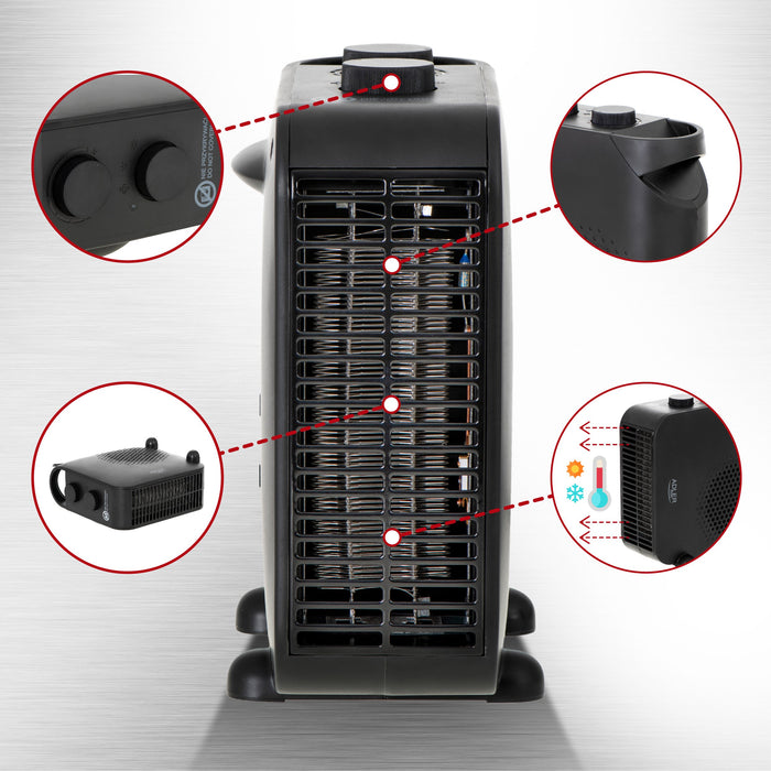 EAN 5903887801324 - Adler AD 7725B calefactor eléctrico Interior Negro 2000 W Ventilador eléctrico imagen 3