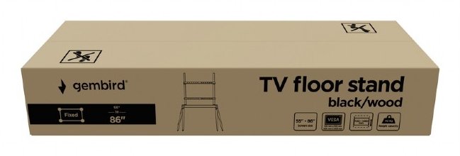EAN 8716309128124 - Gembird TVS-86F-01-BK soporte para TV 2,18 m (86") Negro, Madera imagen 4