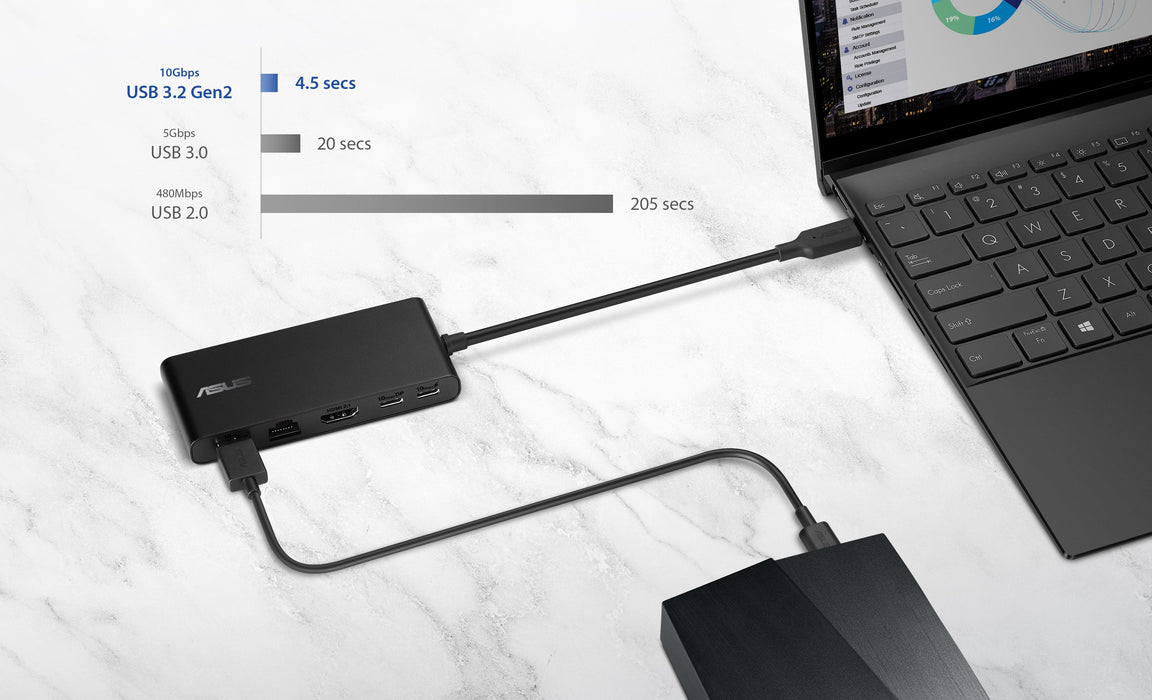 EAN 4711387429228 - ASUS Dual 4K USB-C Dock DC201 Alámbrico USB 3.2 Gen 2 (3.1 Gen 2) Type-C Negro imagen 9