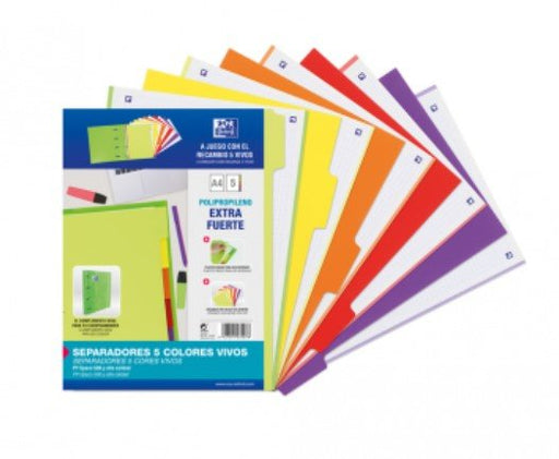 EAN 8427291035078 - Oxford 400159037 divisor Polipropileno (PP) Verde, Lila, Naranja, Rojo, Amarillo 5 pieza(s) imagen 1