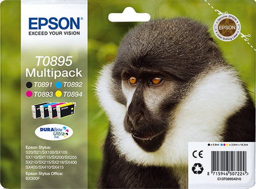 EAN 8715946507224 - Epson Monkey T0895 cartucho de tinta 1 pieza(s) Original Negro, Cian, Magenta, Amarillo imagen 1