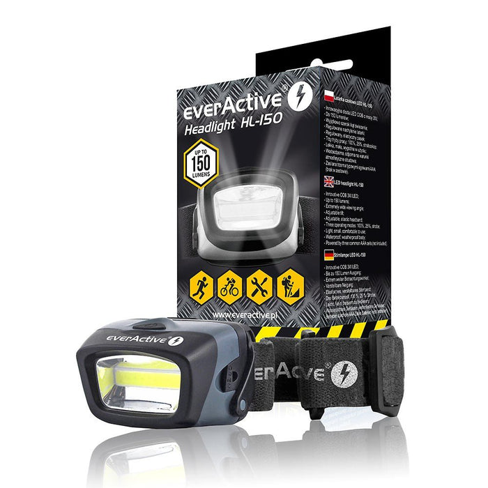 EAN 5902020523673 - Everactive HL150 linterna Negro Linterna con cinta para cabeza COB LED imagen 1