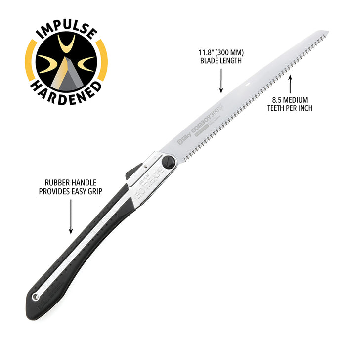 EAN 4903585121275 - Silky Gomboy Serrucho plegable de corte por tracción 30 cm Negro, Gris imagen 3