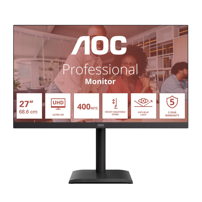 EAN 4038986182836 - AOC E4 U27E4CV pantalla para PC 68,6 cm (27") 3840 x 2160 Pixeles 4K Ultra HD LED Negro imagen 1