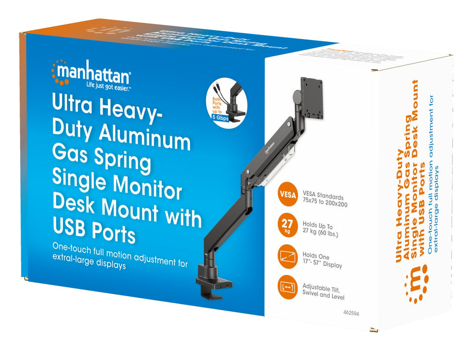 EAN 766623462594 - Manhattan 462594 soporte para monitor 144,8 cm (57") Escritorio Negro imagen 14