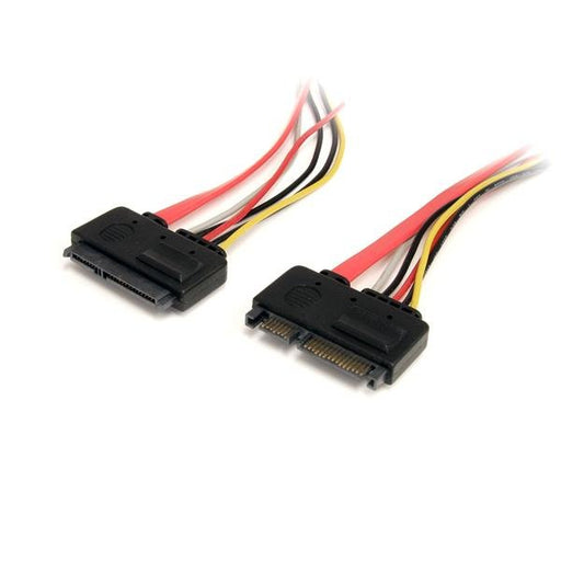 EAN 0065030845304 - StarTech.com SATA22PEXT cable de SATA 0,35 m SATA 22-pin SATA 7-pin + 15-pin Rojo imagen 1