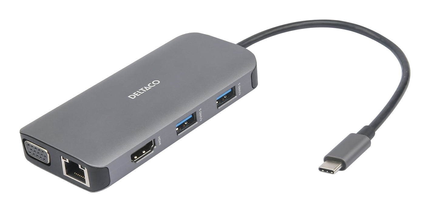 EAN 7333048060600 - Deltaco USBC-HDMI25 hub de interfaz USB Tipo C 5000 Mbit/s Gris imagen 1