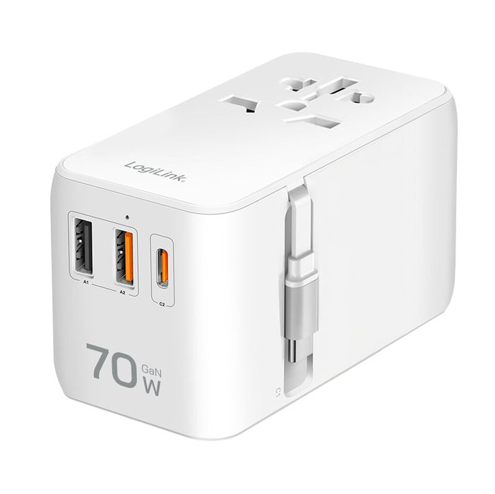 EAN 4052792077315 - LogiLink PA0357 adaptador e inversor de corriente Interior 70 W Blanco imagen 1