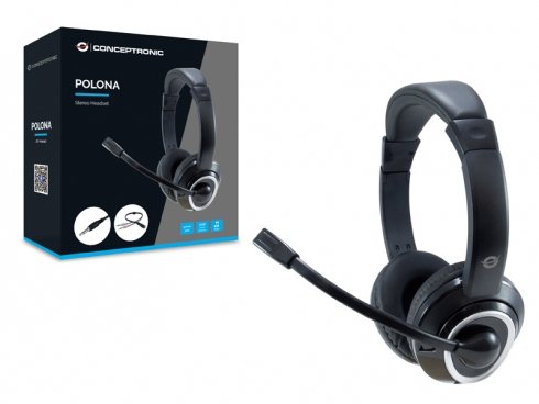 EAN 4015867224243 - Conceptronic POLONA02BA auricular y casco Auriculares Alámbrico Diadema Juego Negro imagen 3