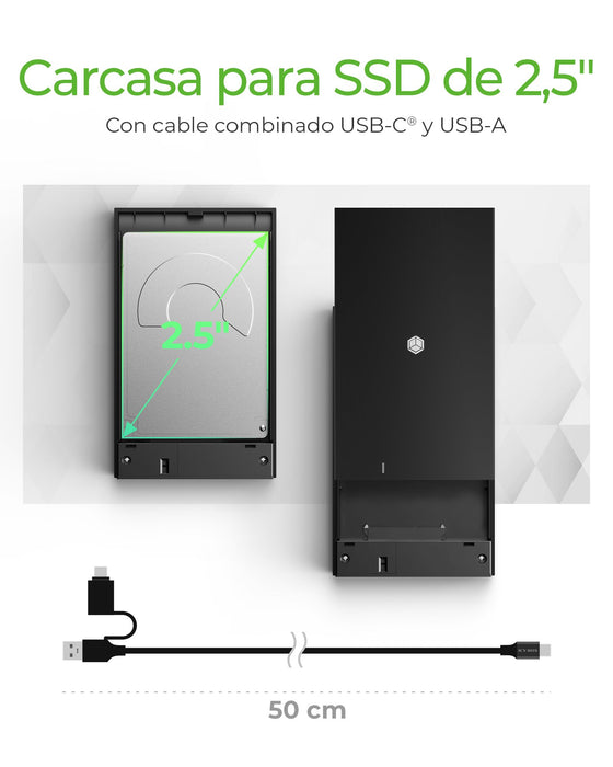 EAN 4250078172932 - ICY BOX IB-200T-C3 Caja externa para unidad de estado sólido (SSD) Negro 2.5" imagen 2