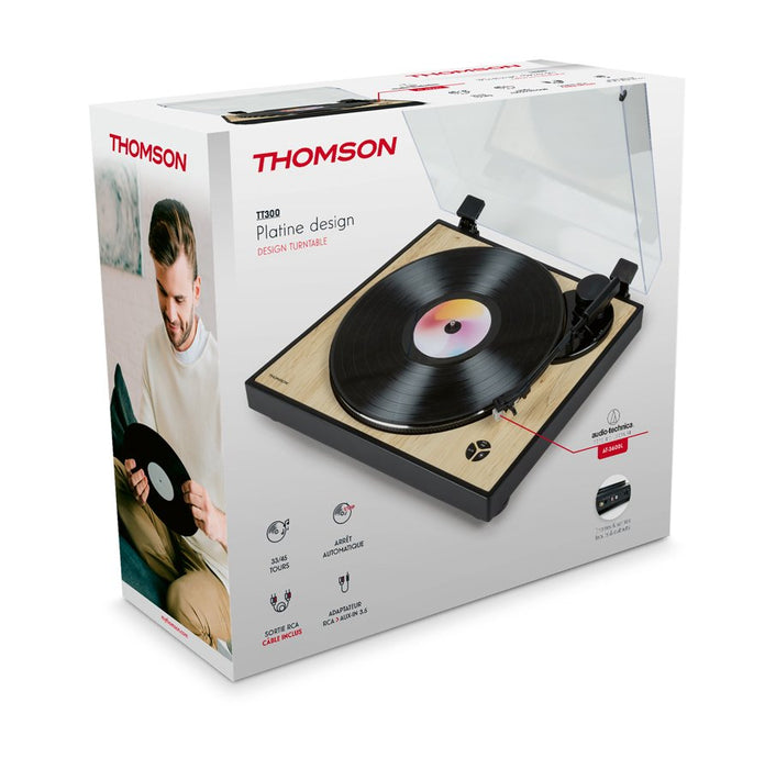 EAN 3499550387261 - Thomson TT300 tocadisco Tocadiscos de tracción por correa Negro, Amarillo imagen 2