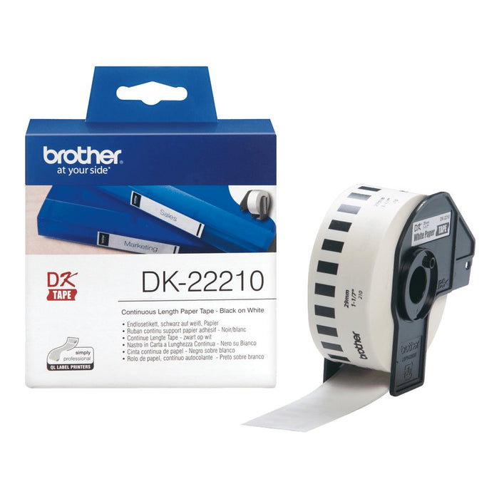 EAN 4977766628181 - Brother DK-22210 cinta para impresora de etiquetas Negro sobre blanco imagen 1