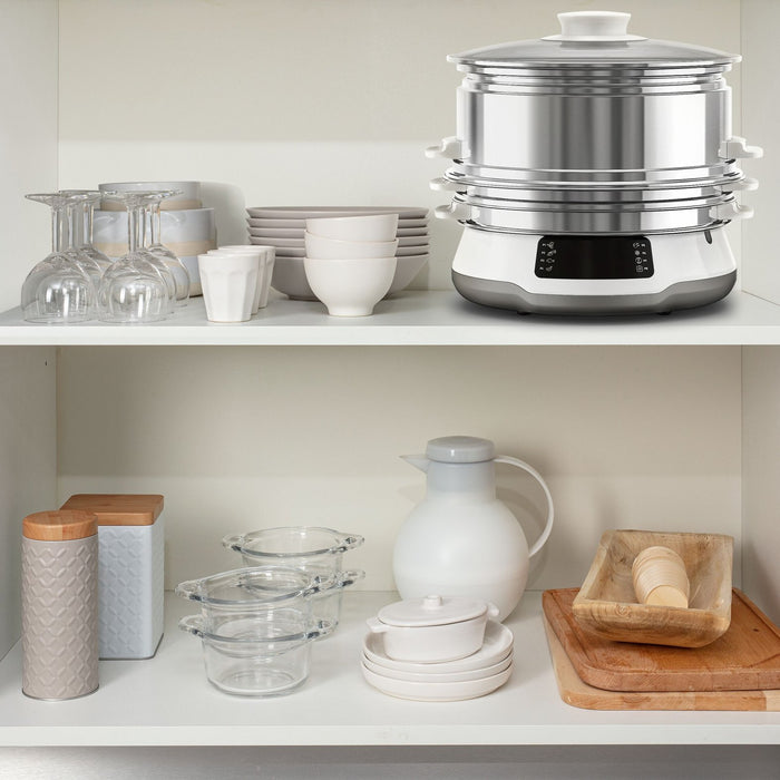 EAN 3045387247775 - Tefal Convenient Series Deluxe VC502D vaporizador 3 cesta(s) Encimera 900 W Acero inoxidable, Blanco imagen 6