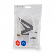 EAN 5901986044482 - Savio CL-27B adaptador de cable de vídeo 0,1 m HDMI tipo A (Estándar) VGA (D-Sub) Blanco imagen 2