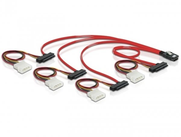 EAN 4043619830596 - DeLOCK Cable mini SAS 36pin to 4x SAS 29pin cable SCSI Rojo 0,5 m imagen 1