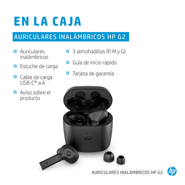 EAN 0195122010461 - HP Wireless Earbuds G2 Inalámbrico Dentro de oído Música Bluetooth Negro imagen 8