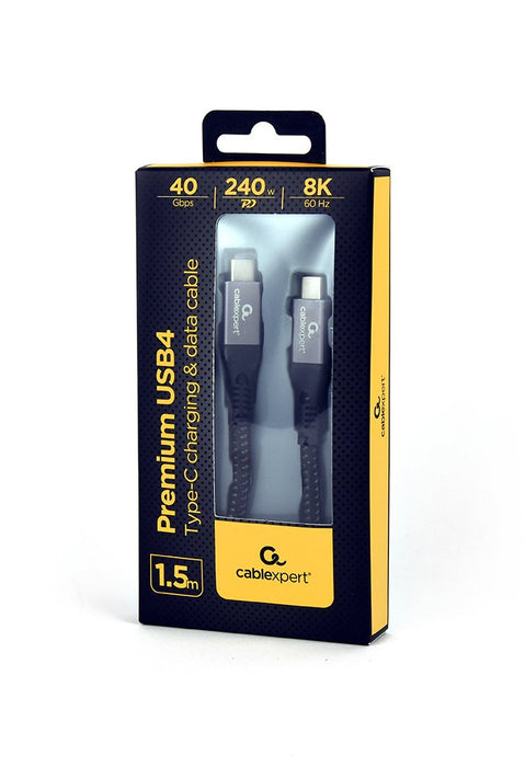 EAN 8716309121422 - Gembird CCBP-USB4-CMCM240-1.5M cable USB USB4 Gen 3x2 1,5 m USB C Negro, Plata imagen 4