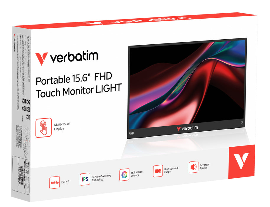EAN 23942324027 - Verbatim Portable 15.6" FHD Touch Monitor LIGHT Monitor portátil Negro 39,6 cm (15.6") LCD 1920 x 1080 Pixe imagen 6
