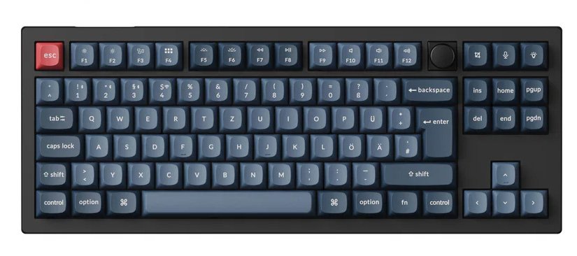 EAN 4895248877332 - Keychron V3 Max teclado Universal RF Wireless + Bluetooth QWERTZ Alemán Negro, Azul oscuro imagen 1